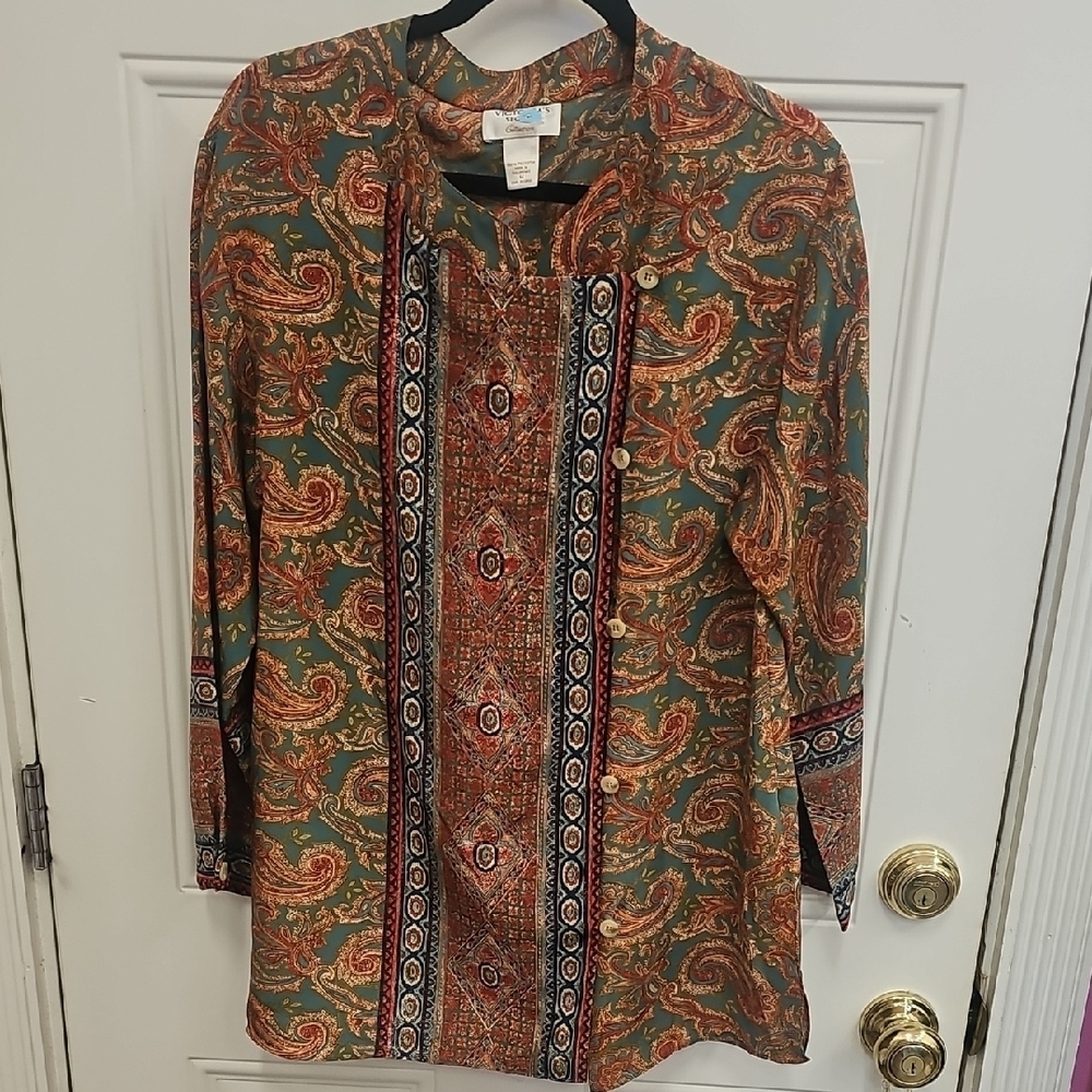 Victoria's, Secret, Multicolor, Paisley, Blouse, Vintage, Top, Classic, Sleep